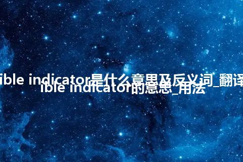 audible indicator是什么意思及反义词_翻译audible indicator的意思_用法