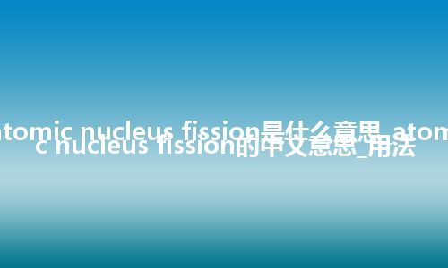 atomic nucleus fission是什么意思_atomic nucleus fission的中文意思_用法