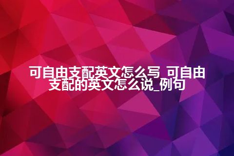 可自由支配英文怎么写_可自由支配的英文怎么说_例句