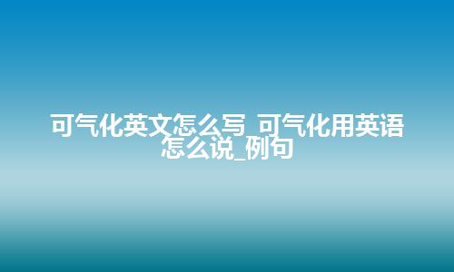 可气化英文怎么写_可气化用英语怎么说_例句