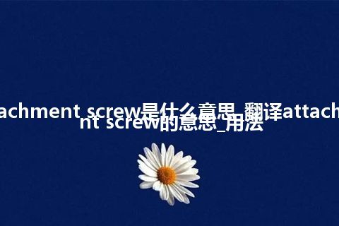 attachment screw是什么意思_翻译attachment screw的意思_用法