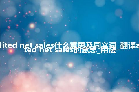 audited net sales什么意思及同义词_翻译audited net sales的意思_用法