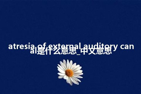 atresia of external auditory canal是什么意思_中文意思