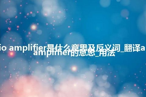 audio amplifier是什么意思及反义词_翻译audio amplifier的意思_用法