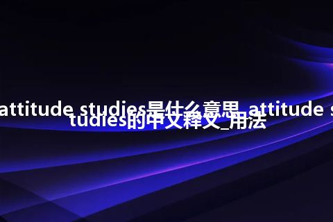 attitude studies是什么意思_attitude studies的中文释义_用法