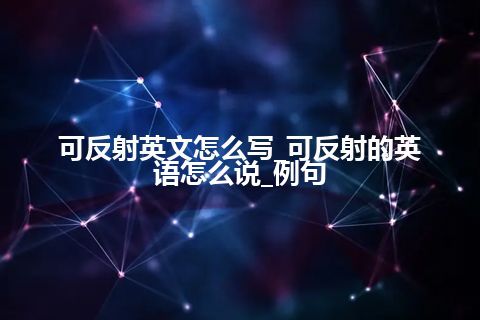 可反射英文怎么写_可反射的英语怎么说_例句