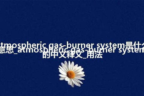 atmospheric gas-burner system是什么意思_atmospheric gas-burner system的中文释义_用法