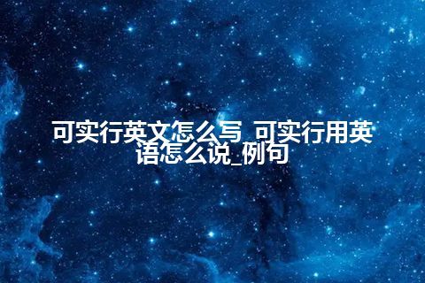 可实行英文怎么写_可实行用英语怎么说_例句