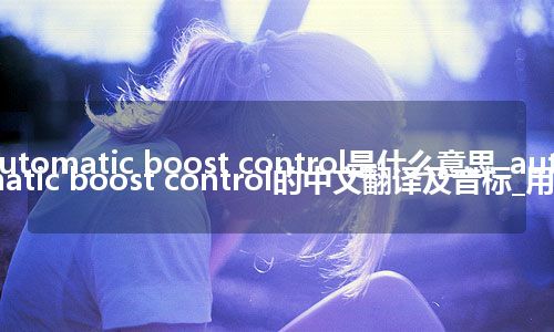 automatic boost control是什么意思_automatic boost control的中文翻译及音标_用法