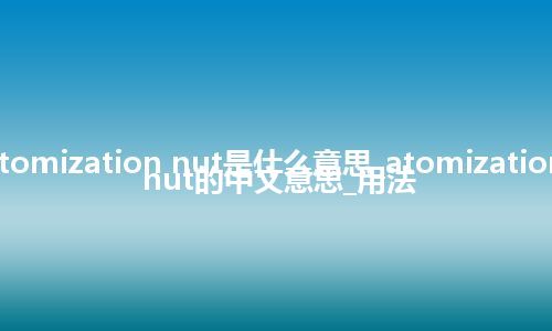 atomization nut是什么意思_atomization nut的中文意思_用法