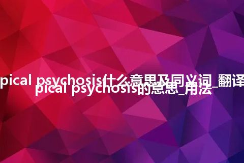 atypical psychosis什么意思及同义词_翻译atypical psychosis的意思_用法