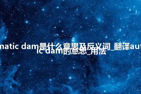 automatic dam是什么意思及反义词_翻译automatic dam的意思_用法