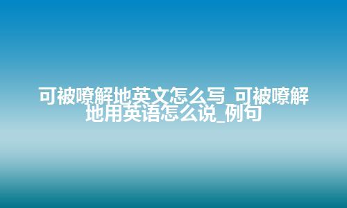 可被嘹解地英文怎么写_可被嘹解地用英语怎么说_例句