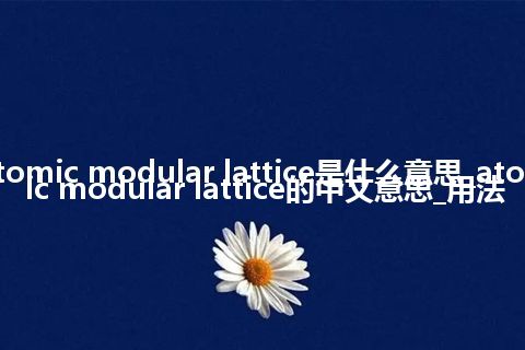 atomic modular lattice是什么意思_atomic modular lattice的中文意思_用法