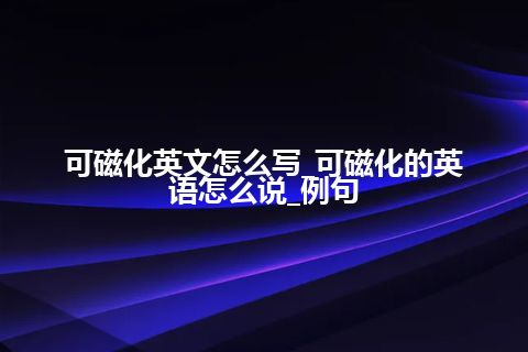 可磁化英文怎么写_可磁化的英语怎么说_例句