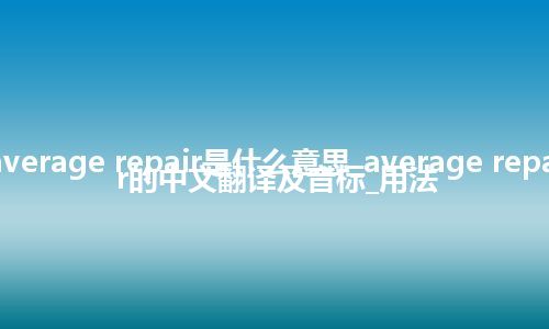 average repair是什么意思_average repair的中文翻译及音标_用法