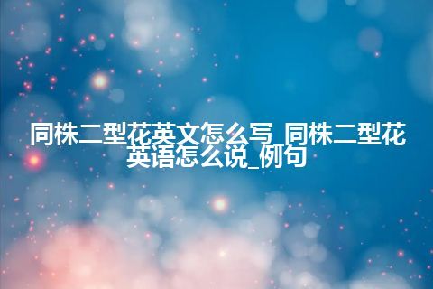 同株二型花英文怎么写_同株二型花英语怎么说_例句