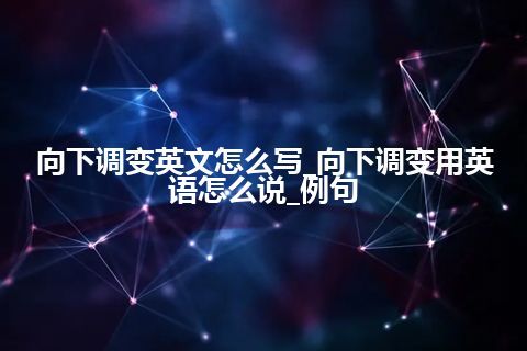 向下调变英文怎么写_向下调变用英语怎么说_例句