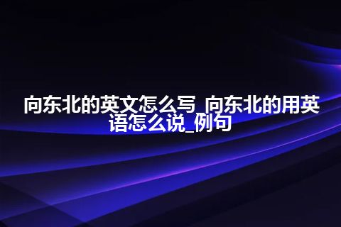 向东北的英文怎么写_向东北的用英语怎么说_例句