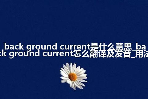 back ground current是什么意思_back ground current怎么翻译及发音_用法