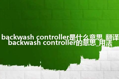 backwash controller是什么意思_翻译backwash controller的意思_用法