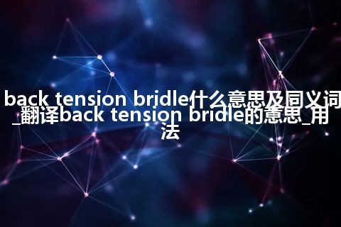 back tension bridle什么意思及同义词_翻译back tension bridle的意思_用法