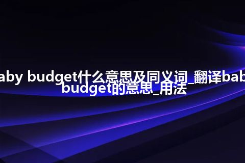 baby budget什么意思及同义词_翻译baby budget的意思_用法