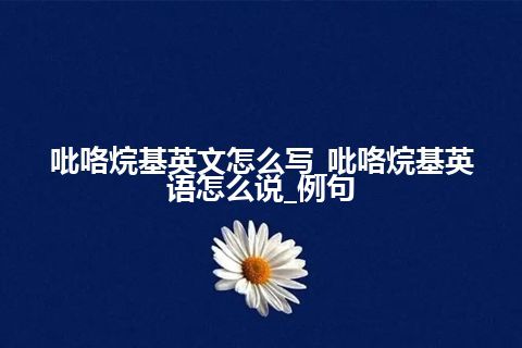 吡咯烷基英文怎么写_吡咯烷基英语怎么说_例句