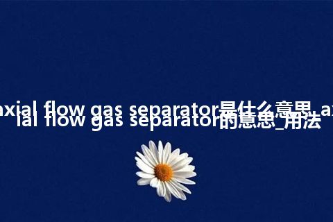 axial flow gas separator是什么意思_axial flow gas separator的意思_用法