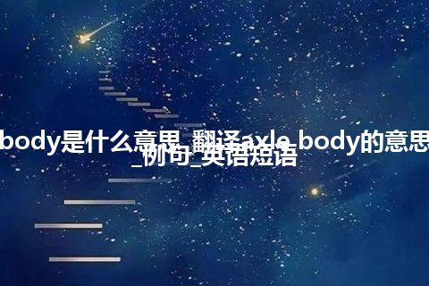 axle body是什么意思_翻译axle body的意思_用法_例句_英语短语