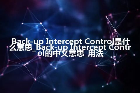 Back-up Intercept Control是什么意思_Back-up Intercept Control的中文意思_用法