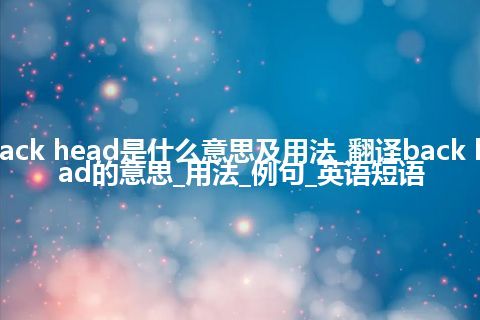 back head是什么意思及用法_翻译back head的意思_用法_例句_英语短语