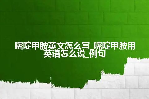 嘧啶甲胺英文怎么写_嘧啶甲胺用英语怎么说_例句