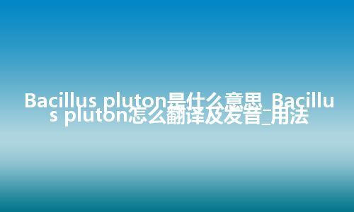 Bacillus pluton是什么意思_Bacillus pluton怎么翻译及发音_用法