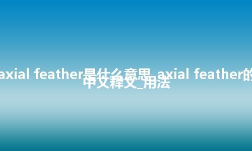 axial feather是什么意思_axial feather的中文释义_用法