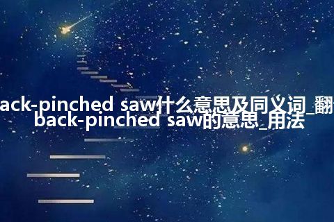 back-pinched saw什么意思及同义词_翻译back-pinched saw的意思_用法