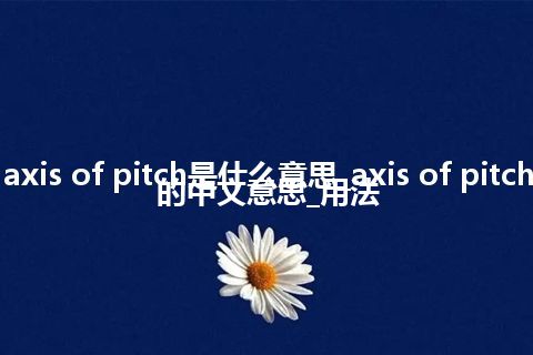 axis of pitch是什么意思_axis of pitch的中文意思_用法