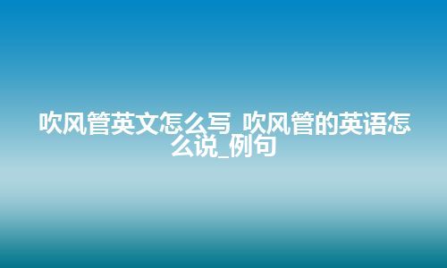 吹风管英文怎么写_吹风管的英语怎么说_例句