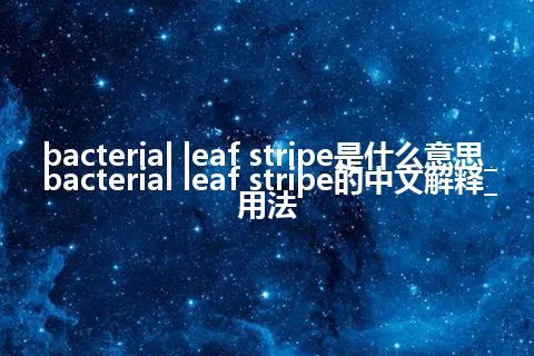 bacterial leaf stripe是什么意思_bacterial leaf stripe的中文解释_用法