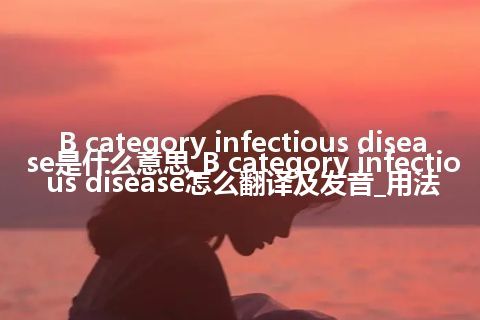 B category infectious disease是什么意思_B category infectious disease怎么翻译及发音_用法