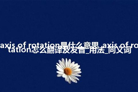 axis of rotation是什么意思_axis of rotation怎么翻译及发音_用法_同义词