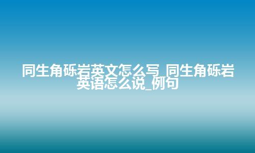 同生角砾岩英文怎么写_同生角砾岩英语怎么说_例句