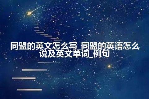 同盟的英文怎么写_同盟的英语怎么说及英文单词_例句