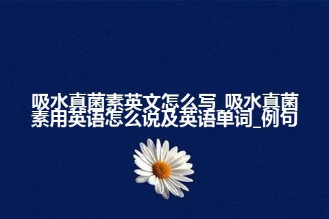 吸水真菌素英文怎么写_吸水真菌素用英语怎么说及英语单词_例句