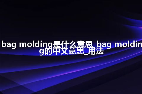 bag molding是什么意思_bag molding的中文意思_用法