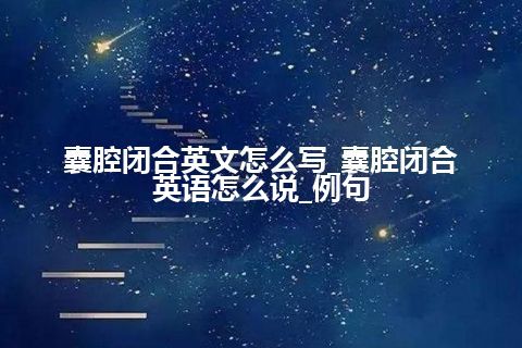 囊腔闭合英文怎么写_囊腔闭合英语怎么说_例句