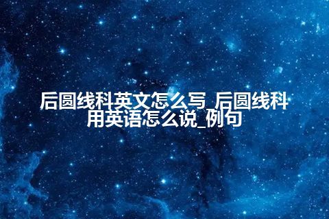 后圆线科英文怎么写_后圆线科用英语怎么说_例句