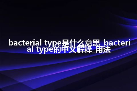 bacterial type是什么意思_bacterial type的中文解释_用法