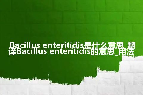 Bacillus enteritidis是什么意思_翻译Bacillus enteritidis的意思_用法