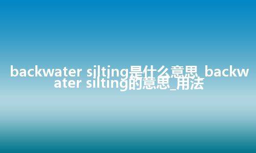 backwater silting是什么意思_backwater silting的意思_用法